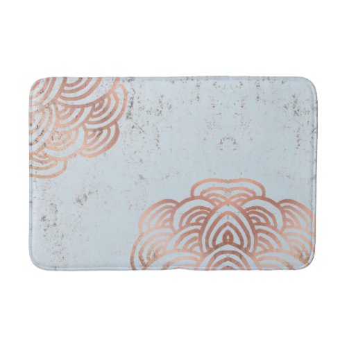 Rose Gold Flower Mandala Bath Mat