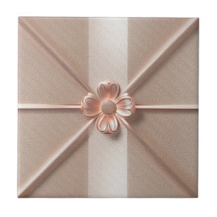 Rose gold flower pattern ceramic tile