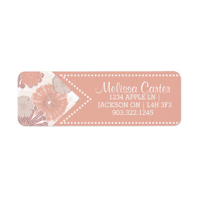 Rose Gold Flower Pattern Label (Front)