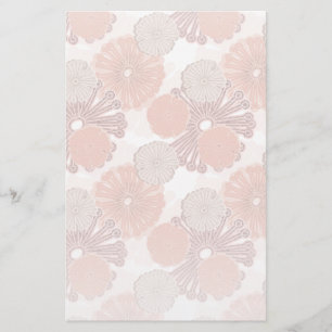 Rose Gold Flower Pattern Stationery