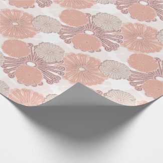 Rose Gold Flower Pattern Wrapping Paper from Zazzle Rose Gold Flower Pattern Wrapping Paper