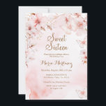 Rose Gold Flowers With Gold Glitter Sweet 16  Invitation<br><div class="desc">Rose Gold Flowers With Gold Glitter Blush Pink Sweet 16 Invitation 
Modern Rose Flowers Blush Pink Sweet 16</div>