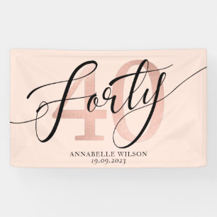 Rose Gold Foil 40th Birthday Banner
