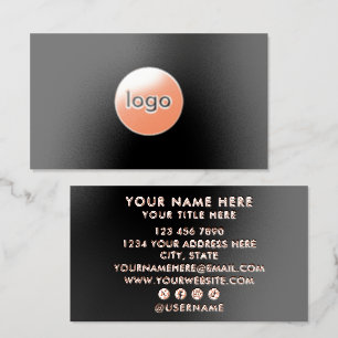 Rose Gold Foil Add Your Custom Logo Professional Business Cards