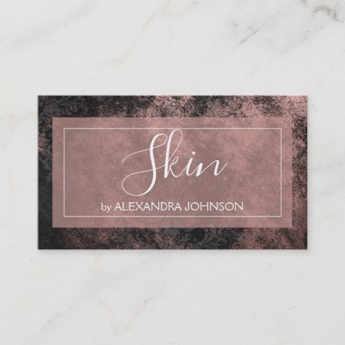 Rose Gold Foil and Black Skin Care Business Card