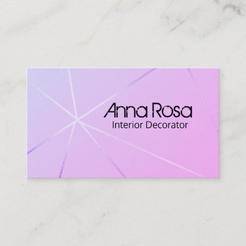  Rose Gold Foil Blue Pink Geometric Modern Business Card