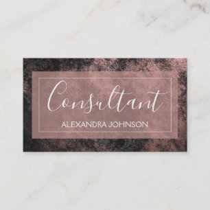 Rose Gold Foil Blush Pink and Black Consultant Business Card
