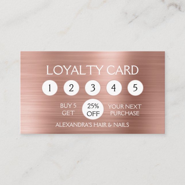 Rose Gold Foil | Blush Pink Foil Loyalty Punch (Front)