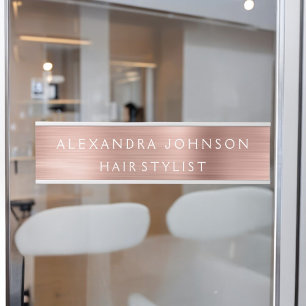 Rose Gold Foil Blush Pink Foil Modern Door Sign