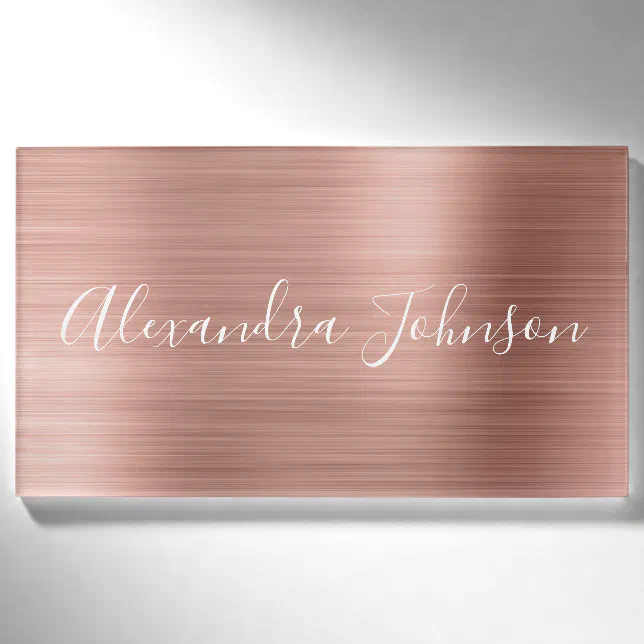 Rose Gold Foil | Blush Pink Foil Modern Name Tag | Zazzle