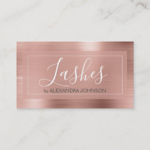 Rose Gold Foil - Blush Pink Lashes Business Card
