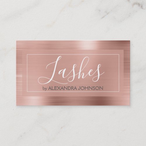 Rose Gold Foil _ Blush Pink Lashes Business Card