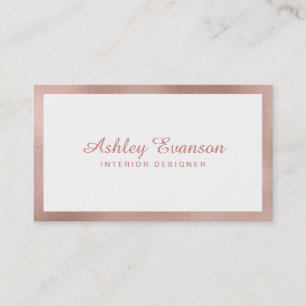 Rose Gold Foil Border Business Card