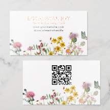 Rose Gold Foil Botanical Wildflowers Floist