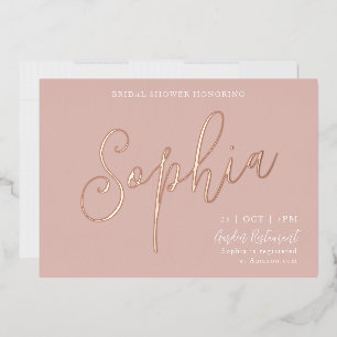 Rose Gold Foil Bridal Shower Foil Invitation