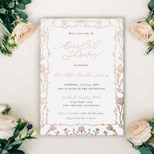 Rose Gold Foil Bridal Shower Invitation