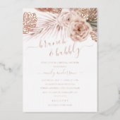ROSE GOLD FOIL Brunch And Bubbly Bridal Shower Foil Invitation (Front)
