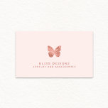 Rose Gold Foil Butterfly Elegant Blush Pink Business Card at Zazzle