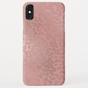 Rose Gold Foil Cheetah Animal Pattern iPhone XS Max Case