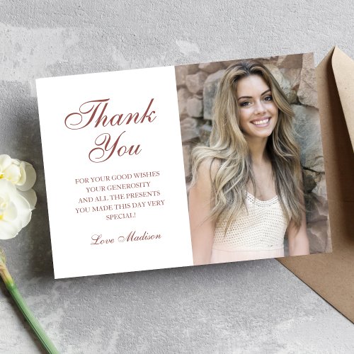 Rose gold foil chic photo thank you Sweet 16