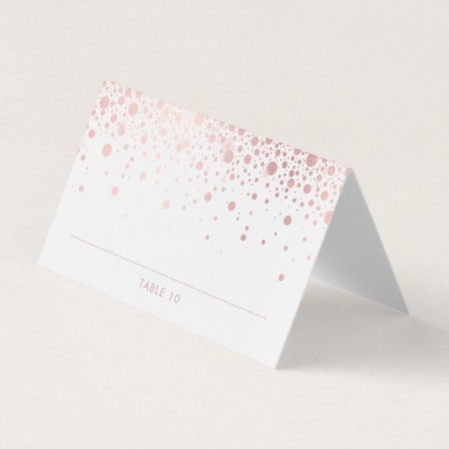 Rose Gold Foil Confetti Dots Wedding Place Cards