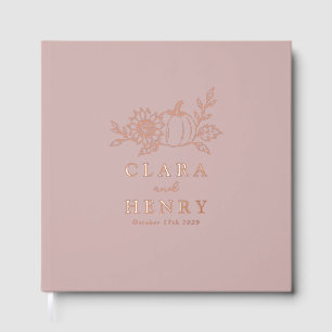 Rose Gold Foil Dusty Rose Pumpkin Guest Book