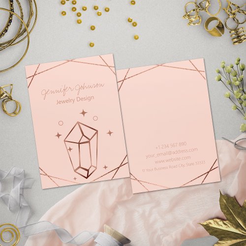 Rose Gold Foil Earring Holder Display Card