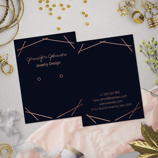 Rose Gold Foil Earring Holder Display Card (Creator Uploaded)