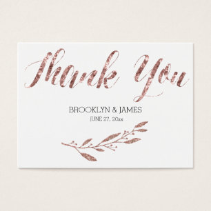 Rose Gold Foil Effect Wedding Favor Tags Floral