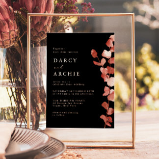 Rose Gold Foil Eucalyptus Wedding Invitation