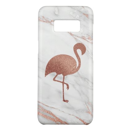 Rose Gold Foil Flamingo on Pink Marble Pattern Case-Mate Samsung Galaxy S8 Case