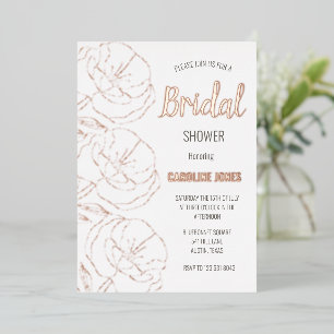 Rose Gold Foil Floral Elegant Bridal Shower Foil Invitation