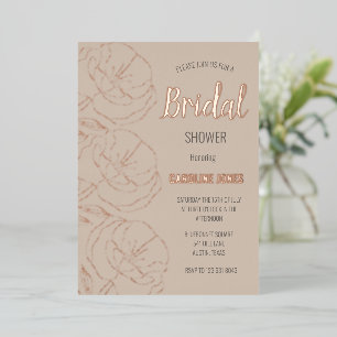 Rose Gold Foil Floral Elegant Bridal Shower Invitation