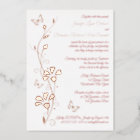 Rose Gold Foil Flowers, Butterflies Wedding Invite