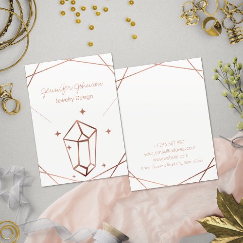 Rose Gold Foil Geometric Necklace Display Card