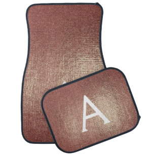 Rose Gold Foil Glam Foil Monogram Car Mat