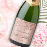 Rose Gold Foil Glitter 30th Birthday Monogram Sparkling Wine Label<br><div class="desc">Elegant Modern Rose gold glitter metallic Personalized Monogram Name 30th (or ANY AGE) Birthday Party Sparkling Wine Label. This Adult Girly feminine Birhday party design featuring a Monogram Name in a stylish handwritten calligraphy script and date and age on blush pink or rose gold faux brushed metallic foil look background...</div>