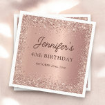 Rose Gold Foil Glitter 40th Birthday Name Napkins<br><div class="desc">Celebrate a stunning milestone with these Rose Gold Foil Glitter 40th Birthday Name Napkins. Designed with elegant rose gold foil glitter accents and personalized with the birthday celebrant's name,  these napkins add a luxurious and personalized touch to your 40th birthday party,  making your event feel even more special.</div>