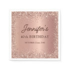 Rose Gold Foil Glitter 40th Birthday Name