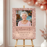 Rose Gold Foil Glitter 70th Birthday Photo Welcome Foam Board<br><div class="desc">Celebrate a fabulous 70th birthday with the Rose Gold Foil Glitter 70th Birthday Photo Welcome Foam Board! This elegant and eye-catching foam board features sparkling rose gold foil accents and glitter, perfectly complementing a cherished photo of the guest of honor. It adds a touch of glamour and personalization to your...</div>