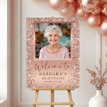 Rose Gold Foil Glitter 80th Birthday Photo Welcome Foam Board<br><div class="desc">Celebrate a monumental milestone with the Rose Gold Foil Glitter 80th Birthday Photo Welcome Foam Board! Featuring dazzling rose gold foil accents and glittering details, this foam board is the perfect way to greet guests at an elegant 80th birthday celebration. Display a cherished photo of the guest of honor alongside...</div>