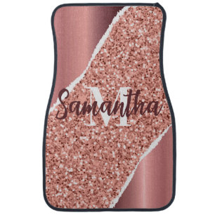 Rose Gold Foil Glitter Car Floor Mat