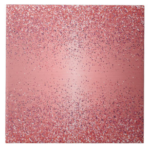 Rose Gold Foil Glitter Ceramic Tile