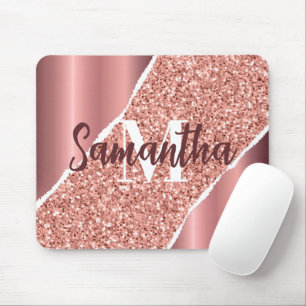 Rose Gold Foil Glitter Mouse Pad