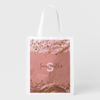 Rose Gold Foil Glittery Stylish Chic Custom Name