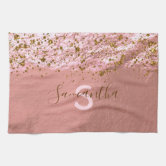 Luxury Kitchen Towels - Pink Rose & Chains Towel | Zazzle