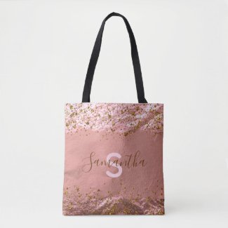 Rose Gold Foil Glittery Stylish Chic Modern Fancy  Tote Bag