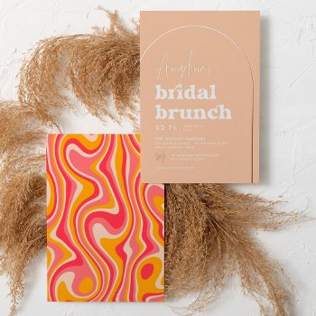 Rose Gold Foil Groovy Hippie Modern Bridal Brunch Foil Invitation by Cali_Graphics at Zazzle