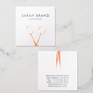Rose Gold Foil Hair Stylist Square Business Cards