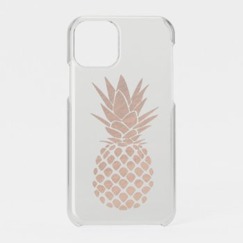 Rose Gold Foil Look Pineapple Iphone 11 Pro Case by paesaggi at Zazzle